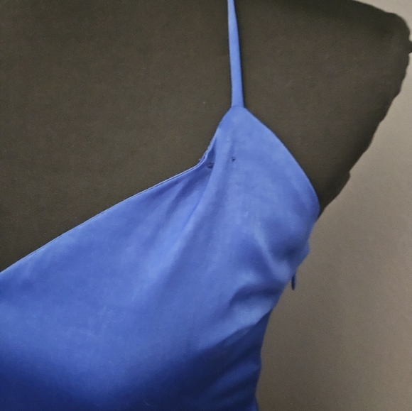 Urban Outfitters Blue Silky Maxi Dress With Side Slit - small - Picture 7 of 13